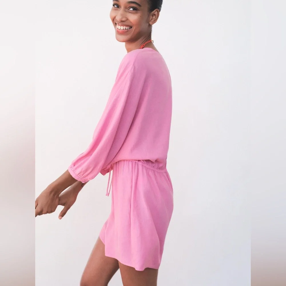 ZARA BLOGGER FAVORITE LINEN BLEND SHORT JUMPSUIT